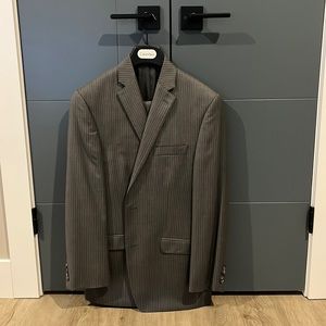 Grey pinstripe suit